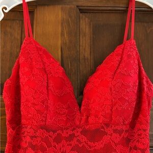 City Triangles Red Lace Chemise